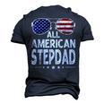 Mens Retro Fathers Day Family All American Stepdad 4Th Of July Men's 3D T-shirt Back Print Navy Blue