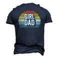 Retro Girl Dad Proud Father Love Dad Of Girls Vintage Men's 3D T-Shirt Back Print Navy Blue