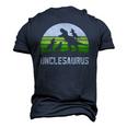Mensrex Uncle Apparel Unclesaurus 3 Kids Dinosaur Men's 3D T-Shirt Back Print Navy Blue