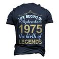 September 1975 Birthday Life Begins In September 1975 V2 Men's 3D T-shirt Back Print Navy Blue