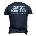 Sorry If I Acted Crazy It Will Happen Again Men's 3D T-Shirt Back Print Navy Blue Sorry If I Acted Crazy It Will Happen Again Men's 3D T-Shirt Back Print Navy Blue