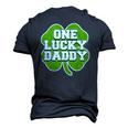 St Patricks Day For Father One Lucky Daddy Men's 3D T-Shirt Back Print Navy Blue