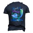 Stepdad Of The Birthday Mermaid Matching Family Men's 3D T-shirt Back Print Navy Blue