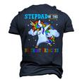 Stepdad Of The Birthday Princess Unicorn Girl Men's 3D T-shirt Back Print Navy Blue
