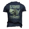 Mens My Stepdaughter Has Your Back Proud Army Stepdad Dad Men's 3D T-Shirt Back Print Navy Blue
