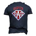 Super Dad Superhero Daddy Tee Fathers Day Outfit Men's 3D T-Shirt Back Print Navy Blue