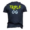 Triple Og Popular Hip Hop Urban Quote Original Gangster Men's 3D T-Shirt Back Print Navy Blue