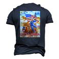 Trump Ultra Maga The Great Maga King Trump Riding Bear Men's 3D T-Shirt Back Print Navy Blue