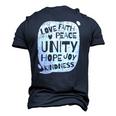 Unity Day Orange Peace Love Spread Kindness Men's 3D T-Shirt Back Print Navy Blue