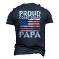 Us Coast Guard Uscg American Flag Coast Guard Papa Men's 3D T-Shirt Back Print Navy Blue