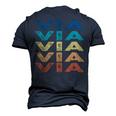 Via Name Shirt Via Family Name Men's 3D Print Graphic Crewneck Short Sleeve T-shirt Navy Blue