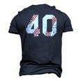 Vintage Baseball 40 Jersey Number Men's 3D T-Shirt Back Print Navy Blue