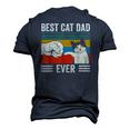 Mens Vintage Best Cat Dad Ever Bump Fit Classic Men's 3D T-Shirt Back Print Navy Blue