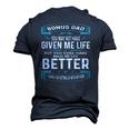 Vintage Fathers Day Bonus Dad From Daughter Son Boys Men's 3D T-Shirt Back Print Navy Blue