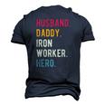 Mens Vintage Husband Daddy Iron Worker Hero Fathers Day Men's 3D T-Shirt Back Print Navy Blue