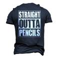 Vintage Straight Outta Pencils Men's 3D T-Shirt Back Print Navy Blue