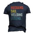 Mens Welder Husband Dad Welding Legend Vintage Men's 3D T-Shirt Back Print Navy Blue