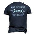 What Happens At Camp Stays Shirt Funny Men Women Camping Men's 3D Print Graphic Crewneck Short Sleeve T-shirt Navy Blue