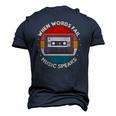 When Words Fail Music Speaks Music Quote For Musicians Men's 3D T-Shirt Back Print Navy Blue