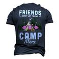 Womens Friends Dont Let Friends Camp Alone Wine Camping Flamingo T Shirt Men's 3D Print Graphic Crewneck Short Sleeve T-shirt Navy Blue