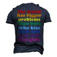 The World Has Bigger Problems Lgbt Community Gay Pride Men's 3D T-Shirt Back Print Navy Blue