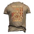 4Th Of July Military Home Of The Free Because Of The Brave Men's 3D T-Shirt Back Print Khaki