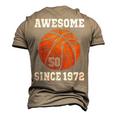 50Th Birthday Basketball Player 50 Years Old Vintage Retro Men's 3D T-shirt Back Print Khaki