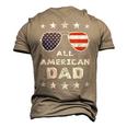 All American Dad Fathers Day 4Th Of July American Pride Men's 3D T-shirt Back Print Khaki