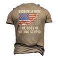 American Flag With Inflation Graph Biden Flation Men's 3D T-Shirt Back Print Khaki