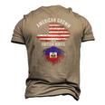 American Grown With Haitian Roots Usa Haiti Flag Men's 3D T-Shirt Back Print Khaki