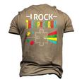 Autism Awareness Support Autistic Kids Rock Spectrum Men's 3D T-Shirt Back Print Khaki