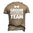 Bachelor Party Groom Drinking Team Men's 3D T-Shirt Back Print Khaki
