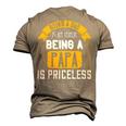 Being A Dad Is An Honor Being A Papa Is Priceless Papa T-Shirt Fathers Day Gift Men's 3D Print Graphic Crewneck Short Sleeve T-shirt Khaki