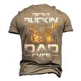 Best Buckin Dad Ever Deer Hunting Bucking Father Men's 3D Print Graphic Crewneck Short Sleeve T-shirt Khaki