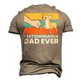 Best Chihuahua Dad Ever Cute Chihuahuas Men's 3D Print Graphic Crewneck Short Sleeve T-shirt Khaki
