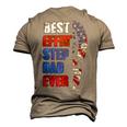 Best Effin’ Step Dad 4Th Of July Ever Shoes Trace Flag Men's 3D T-shirt Back Print Khaki