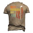 Mens Best Godfather By Par Flag Fathers Day Golfing Men's 3D T-Shirt Back Print Khaki