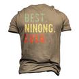 Best Ninong Ever Cool Vintage Fathers Day Men's 3D T-Shirt Back Print Khaki