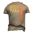 Best Papa By Par Fathers Day Golf Grandpa Men's 3D T-Shirt Back Print Khaki
