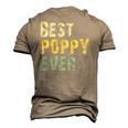 Best Poppy Ever Retro Vintage Fathers Day Men's 3D T-Shirt Back Print Khaki