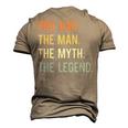 Best Pug Dad S Dog Animal Lovers Cute Man Myth Legend Men's 3D T-shirt Back Print Khaki
