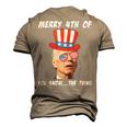 Biden Merry 4Th Of You Know The Thing Anti Joe Biden Men's 3D T-Shirt Back Print Khaki