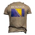 Bosnia-Herzegovina Bosnian Flag Bosnian Pride Bosnian Roots Men's 3D T-Shirt Back Print Khaki
