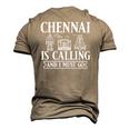 Chennai India City Skyline Map Travel Men's 3D T-Shirt Back Print Khaki
