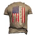 Chicken Chicken Chicken Dad American Flag Poultry Farmer Dad Fathers Day Men's 3D Print Graphic Crewneck Short Sleeve T-shirt Khaki