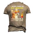 Chihuahua I Work Hard So My Chihuahua Can Have A Better Life Men's 3D T-Shirt Back Print Khaki