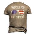 Too Cool For British Rule July 4Th Men's 3D T-Shirt Back Print Khaki