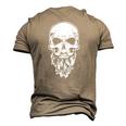 Cool Skull Costume Bald Head With Beard Skull Men's 3D T-Shirt Back Print Khaki