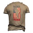 Cornhole S For Men Boss Of The Toss 4Th Of July Men's 3D T-Shirt Back Print Khaki