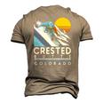 Crested Butte Colorado Retro Snowboard Men's 3D T-Shirt Back Print Khaki
